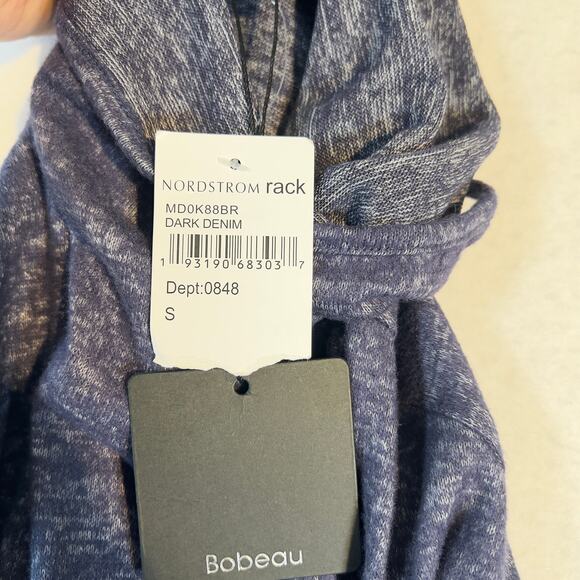 Bobeau New Cowl Neck Dress Woman's Small 45" Length Heathered Blue Boho Stretch - Picture 5 of 13